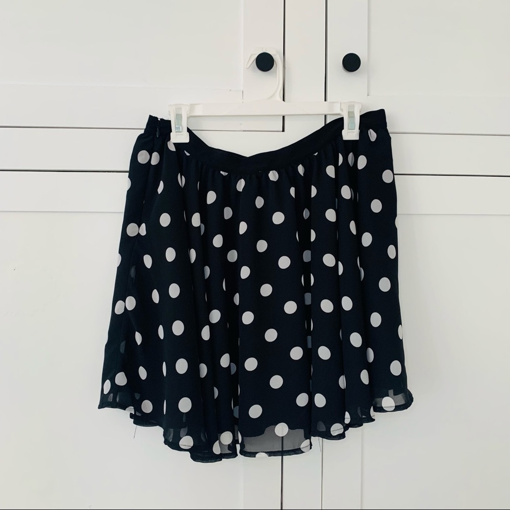 Guess Black Polka Dot Mini Skirt Size 12